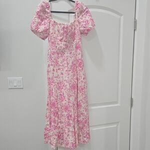 London Times Chic Pink Floral Maxi Dress